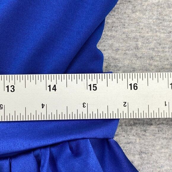 Hebeos Dress Womens 10 Blue Mini Satin Long Sleeve Formal Prom Party Dance NEW - Picture 14 of 16
